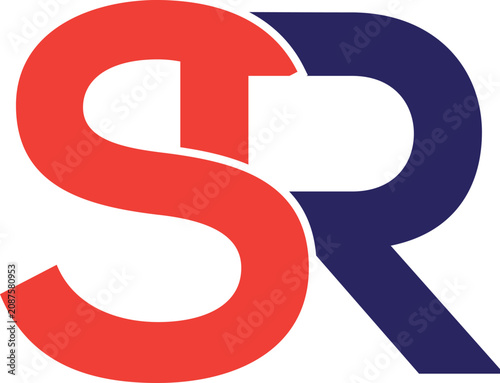 Intertwined SR Letter Monogram Logo isolated on transparent background
