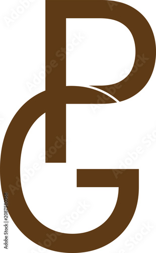 PG Intertwined Letters Logo isolated on a white background