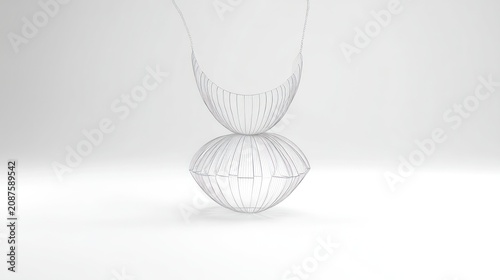 Abstract glass forms on white background studio shot concept design