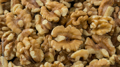Shelled walnuts in full screen