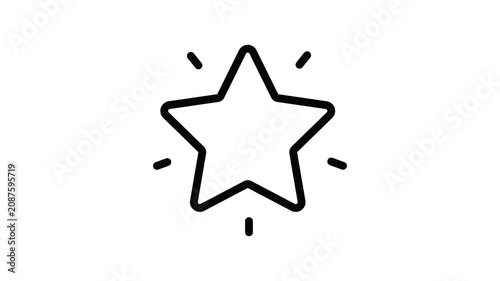 Star Favorite Animation Icon Video – Outline Rating Icon Loop on White Background