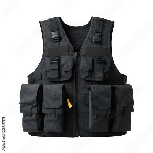 Black tactical vest with pouches