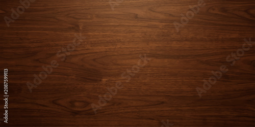 Old Wood Texture Background with Dark Brown Hardwood Grain Pattern on Natural Wooden Plank Surface