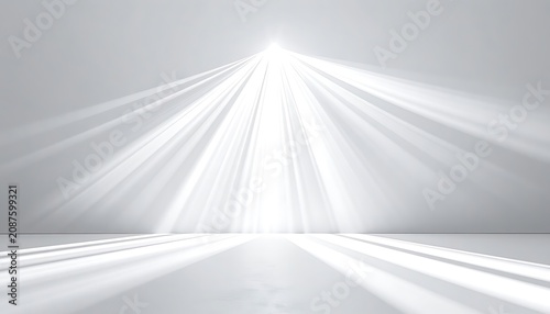 Bright Light Rays Shining Through Grey.