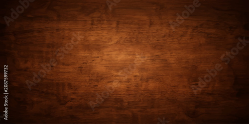 Canvastavla Old Grunge Wooden Background with Dark Brown Textured Timber Surface, Vintage We