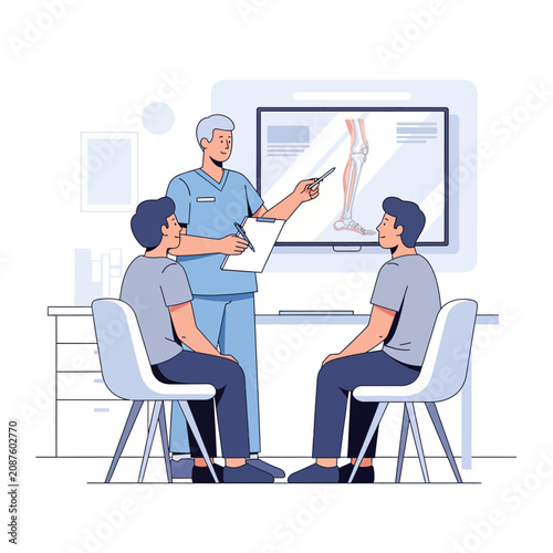 Medical Consultation Illustrating Patient Care Through Expert Guidance