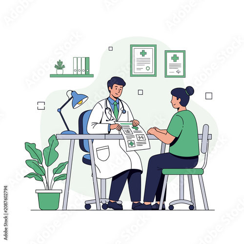 Medical Consultation Illustration For Healthcare Services promotion