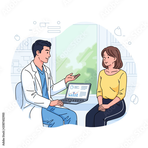 Medical Consultation With Doctor And Patient Discussing Health Data