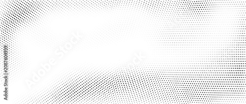 Black radial halftone background. Circle dotted noise gradient texture. Concentric fading center gradation wallpaper. Grunge rough gritty overlay. Circular grain pop art cartoon comic backdrop. Vector
