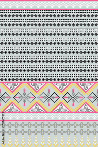 Modern Geometric Tribal Aztec Seamless Border Pattern