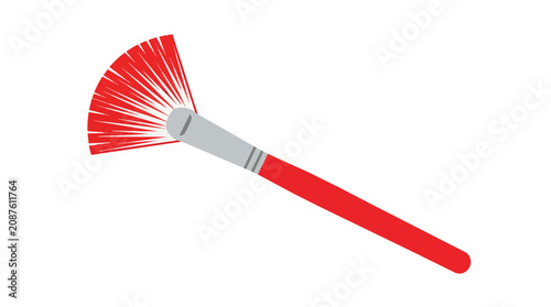 Fan paintbrush artist tool isolated in minimalist flat vector illustration for art supply retail