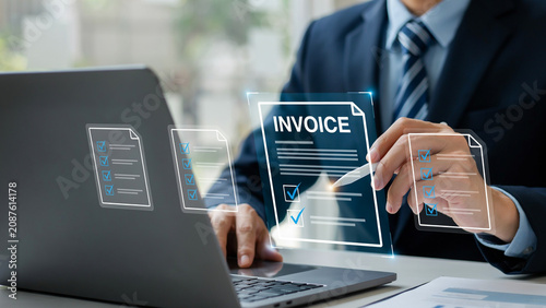 Payment payslip invoice template concept