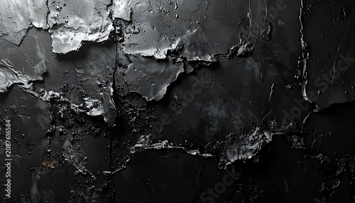 Abstract dark textured background with light speckles and rough edges, detailed grunge surface effect, moody and dramatic atmosphere, suitable for digital design and backgrounds