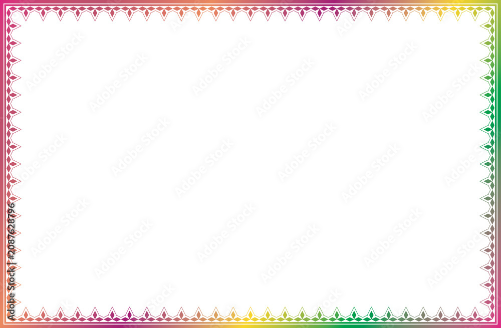 Fotografie Colorful Gradient Geometric Certificate Frame and Decorative Border