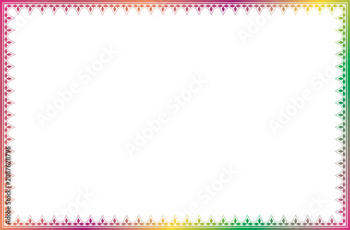 Colorful Gradient Geometric Certificate Frame and Decorative Border. Design print for greeting cards, wedding invitations, restaurant menu, royal certificates. 22