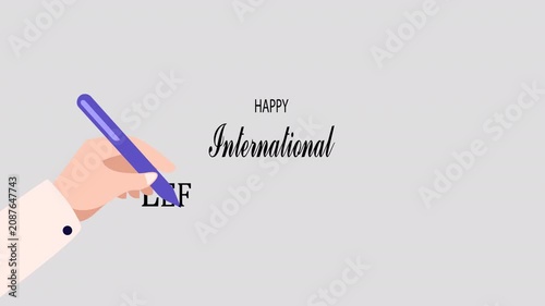 Animated International Left-Handers Day motion graphic celebrating left-handed people, diversity, creativity, and inclusion. Featuring left-hand symbols, writing, and everyday activities