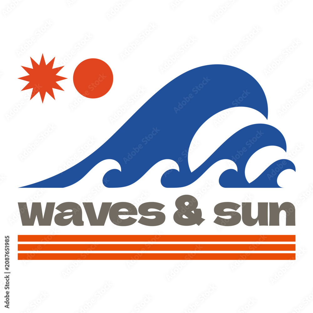 Fototapeta premium Surf Wave Logo Illustration 