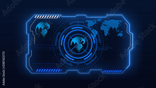Fotografie Cybersecurity dashboard connects features a modern layout