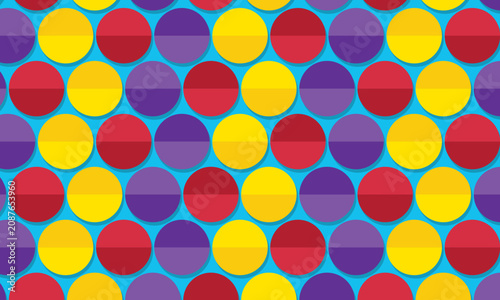Background circle paper folding seamless pattern colorful 