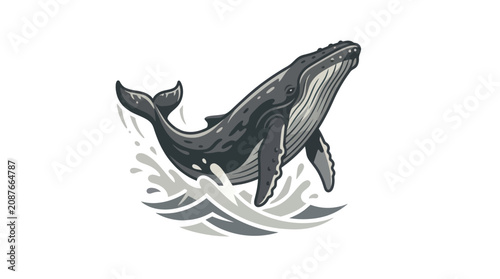 Canvastavla Whale jumping out of water surface.