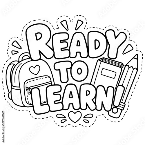 Back to School Quote Coloring Pages for Kids | Cute Bubble Letter School Sayings Black and White Line Art Coloring Pages Printable Classroom Word Art School Activity Sheets and Bulletin Board Decorati