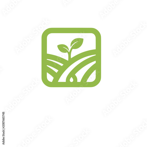 Green sprout in a field logo