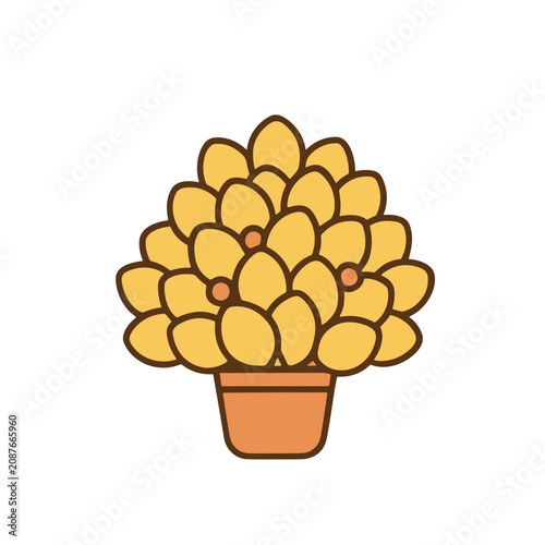 Yellow Flower Pot Icon