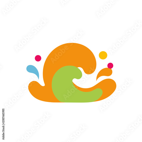 Abstract colorful shapes and dots