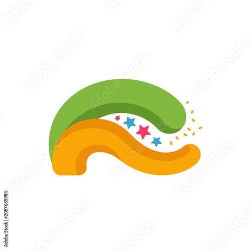 Abstract Colorful Shapes with Stars