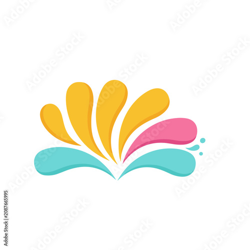 Abstract colorful splashes and shapes