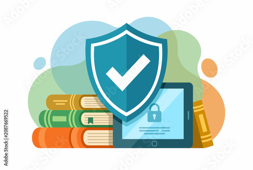 Education and Knowledge Insurance Protection Vector Concept
