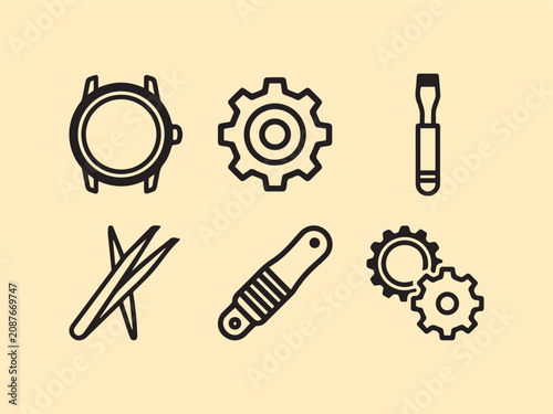 Tools and gears icons