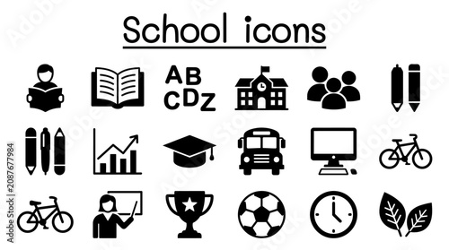 Fotografi Comprehensive Collection of Educational and Academic Activity Vector Icon Set