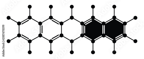 Molecule Icons Featuring Fill and Outline Vector Designs for Chemistry, Laboratory, Scientific Research, and Healthcare Graphics