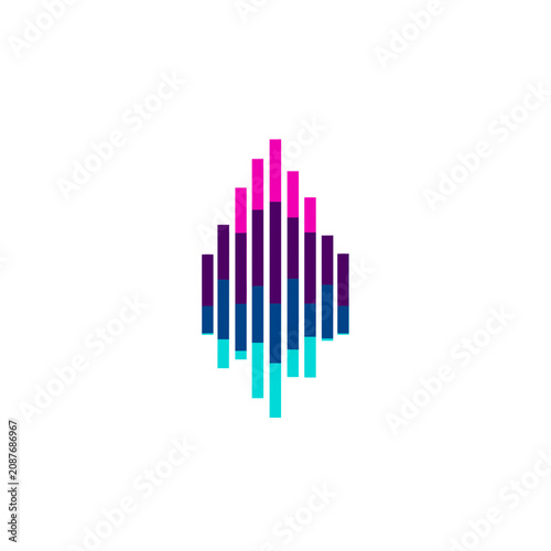 Blue Music Waveform Panel
