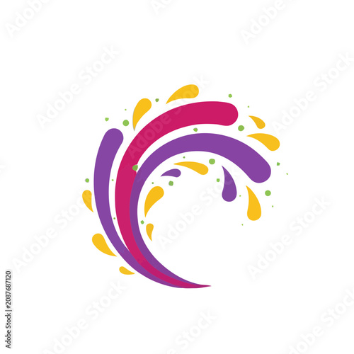 Colorful abstract swirls and dots