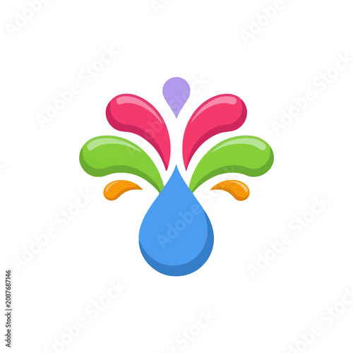 Colorful abstract water drop splash logo