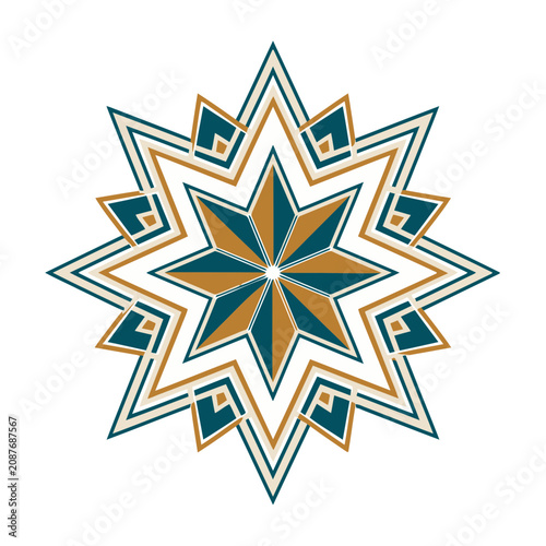 Geometric Star Mandala Vector Design