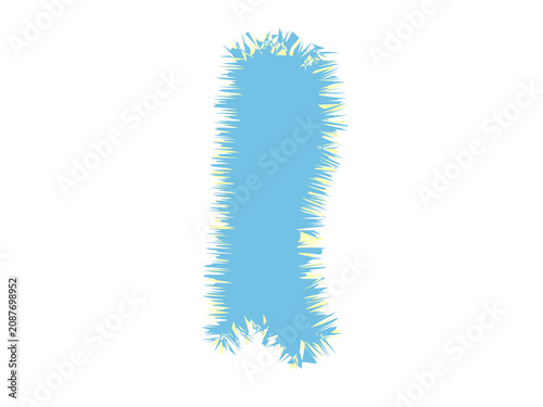 Photos A light blue textured letter i with a jagged and frayed artistic edge design