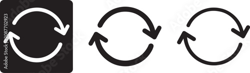 Canvastavla Repeat loop refresh arrow vector icon set.