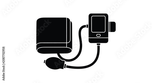фотографія Blood pressure monitor and digital display black silhouette bloodpressure health