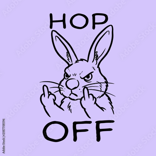 фотографія Rabbit Giving the Finger Gesture.