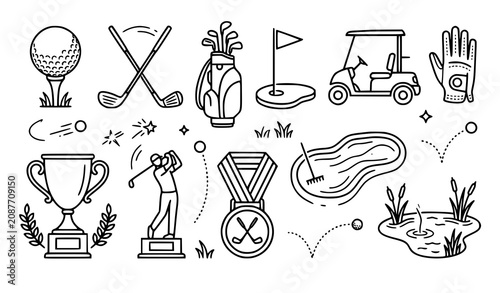 Foto Golf icons and symbols for golfing enthusiasts and professionals