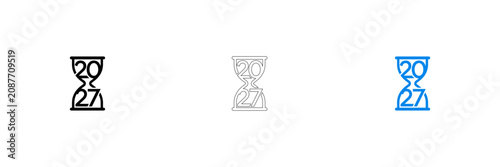 2027 year logo hourglass design concepts
