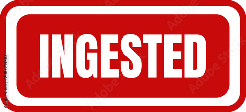 Fotografie A striking red rectangular rubber stamp featuring the prominent white text INGES