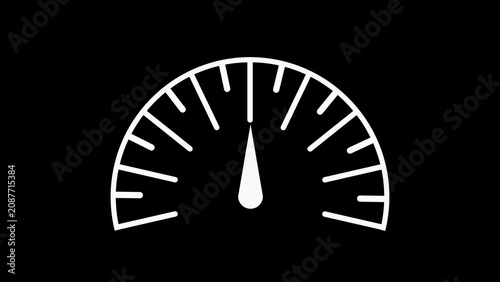 Tableau sur toile A white outline of a speedometer gauge with a white needle pointing upwards on a