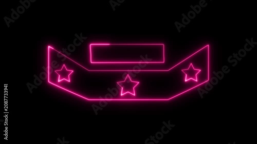 Neon Award Stage Platform Line Icon Glowing Winner Podium Neon Outline Illustration