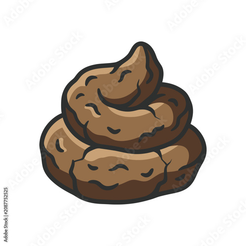 Canvastavla Cartoon Poop Pile Vector Illustration