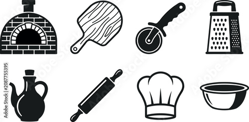 Εκτύπωση καμβά Traditional Brick Pizza Oven Baking Utensils and Restaurant Kitchen Cooking Equi
