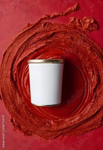 Tin can of tomato paste on ...